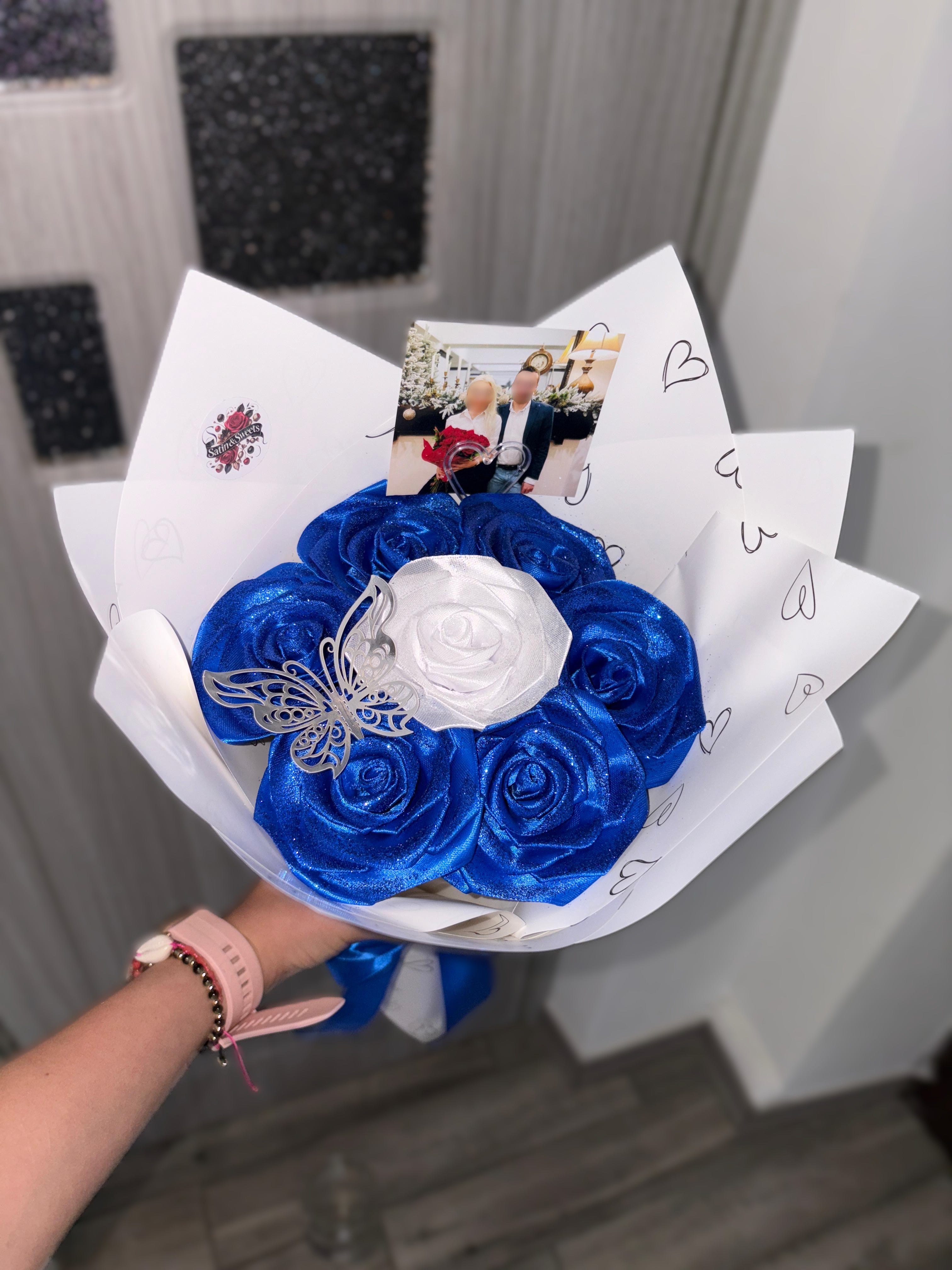 Buchet Mini 7 Royal Blue Sparkle