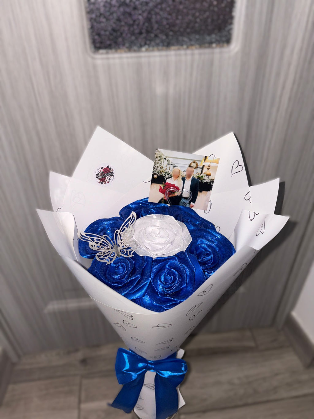 Buchet Mini 7 Royal Blue Sparkle