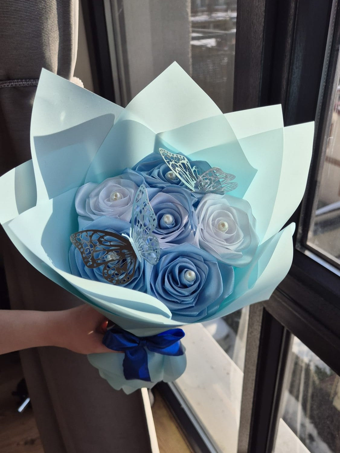 Buchet Mini 6 Diamond Baby Blue