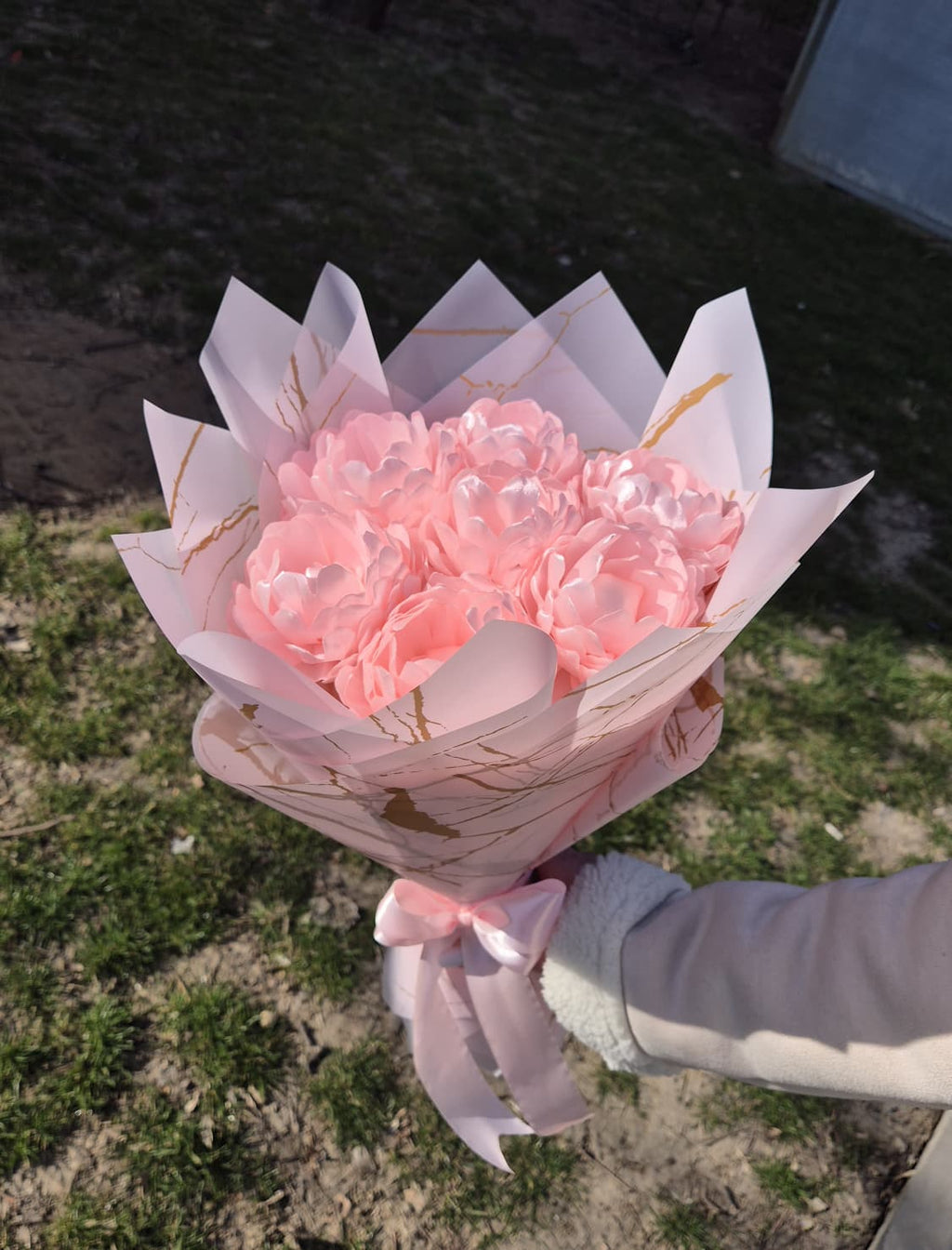 Buchet Mini 7 Bujori Baby Pink