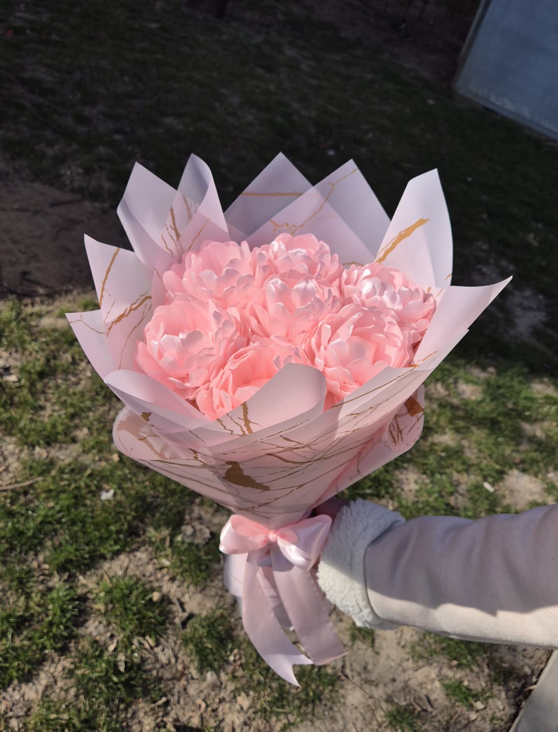 Buchet Mini 7 Bujori Baby Pink